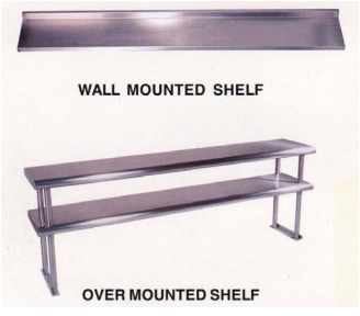 Wall mounted shelf over mounted shelf